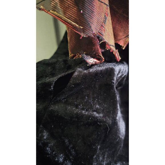 Spiderweb Witch Costume Velvet Dress Hat Bell Sleeve Halloween Spider Girls READ - Picture 4 of 7